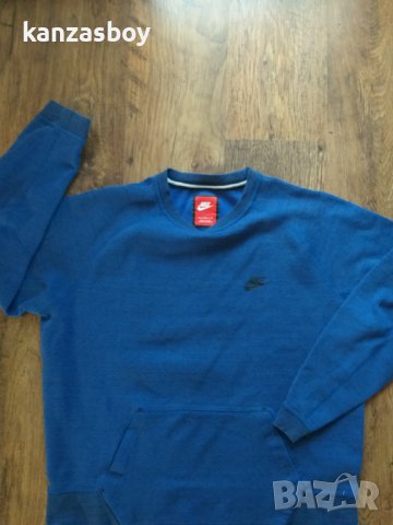 NIKE TECH Fleece Crew - страхотна мъжка блуза Л, снимка 4 - Блузи - 44103756