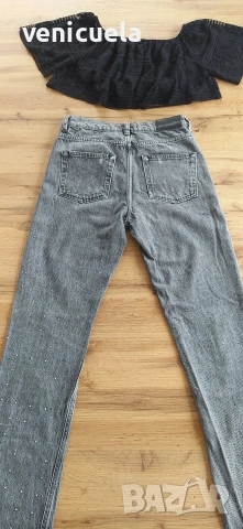 Дънки с камъчета, снимка 3 - Дънки - 53401321