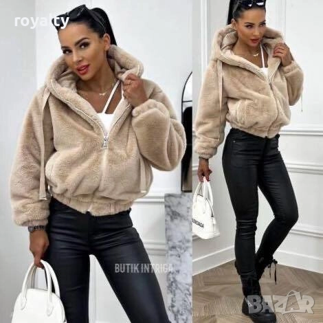 БЕЖОВО ПУХКАВО ЯКЕ, снимка 2 - Якета - 52648252