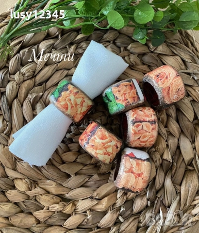 Комплект от шест броя пръстени с паста…