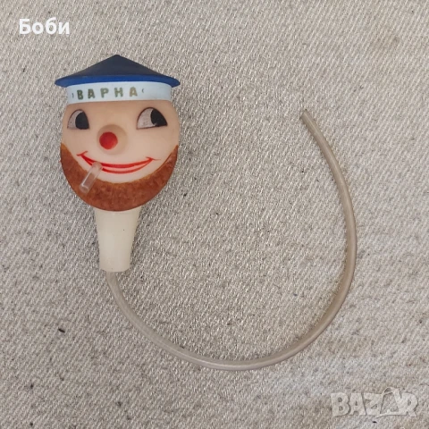 Стара Ретро Соц Гумена Помпичка Играчка за Бутилка - Моряк Варна