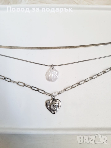 Трислойно колие, снимка 6 - Колиета, медальони, синджири - 52471828