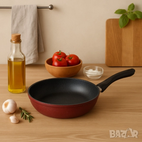 Тиган Rosberg, Дълбок, Мраморно покр., Индукция, Бордо меланж, снимка 5 - Съдове за готвене - 52137336