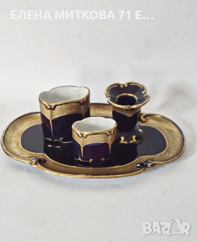 Порцеланов тоалетен/декоративен комплект от Илменау Порцелан,Германия