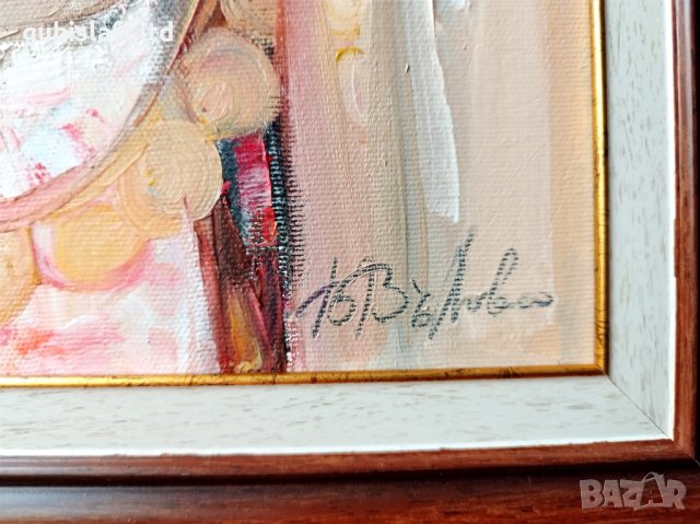 Картина, "Лазарка", худ. В. Вълова, снимка 3 - Картини - 43530063