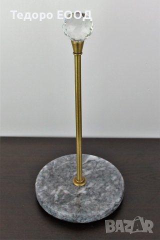 Нова! Луксозна поставка за кухненска хартия ролка мрамор с кристал