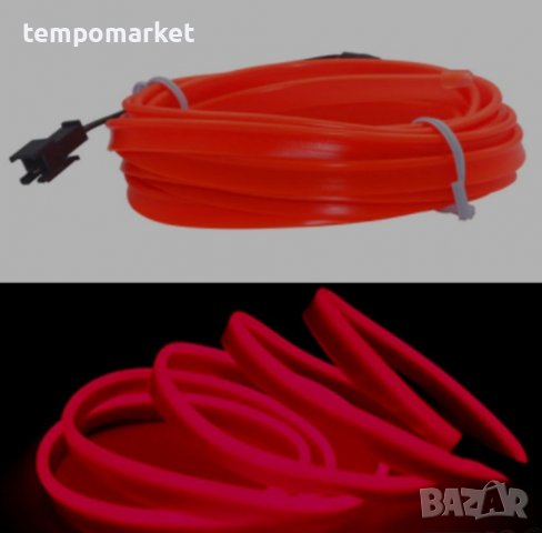 Интериорна LED лента 1 метър - червена, снимка 1