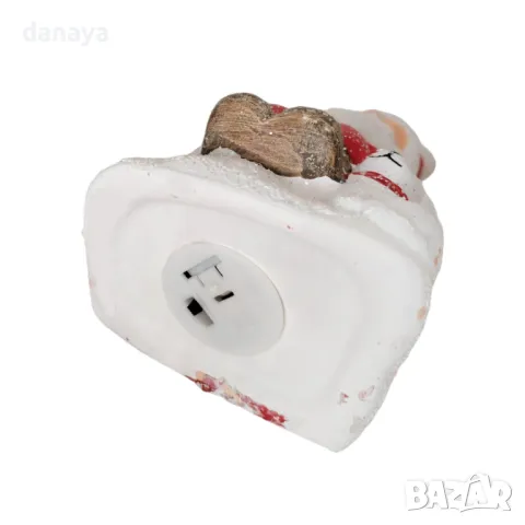 5346 Светеща керамична фигура Дядо Коледа с куче, 15 см, снимка 7 - Декорация за дома - 47542273