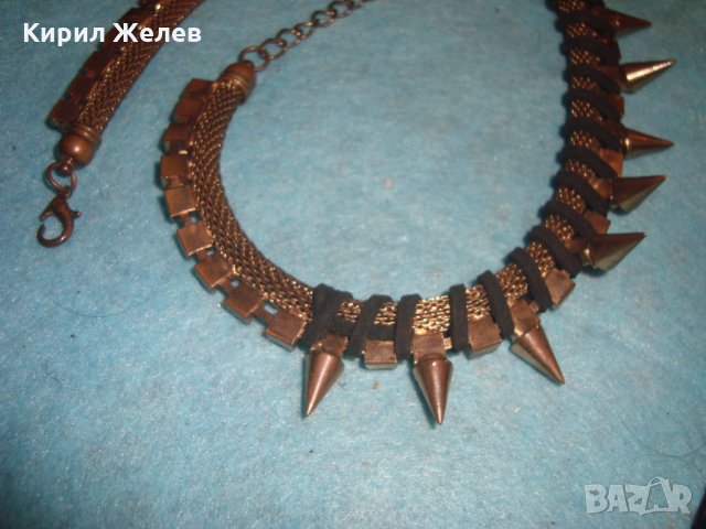 ИСКРЯЩО ПОЗЛАТЕНО КРИСТАЛНО РОКАДЖИЙСКО АРТ ХЕВИ-МЕТЪЛ КОЛИЕ ОГЪРЛИЦА 27022, снимка 12 - Колиета, медальони, синджири - 35132629