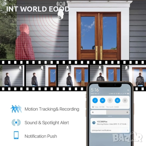 1080P 2MP IP PTZ Безжична Охранителна Камера  Пълноцветно нощно виждане YCC365 Plus APP, снимка 9 - IP камери - 52062710