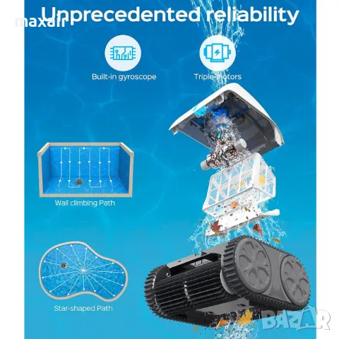 Безкабелен робот за басейни Wybot Osprey 700 (X100) * Гаранция 2 години * Безплатна доставка, снимка 7 - Други стоки за дома - 49696096
