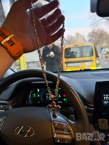 Мъжки златен ланец с кръст плътен , снимка 3 - Колиета, медальони, синджири - 53008761