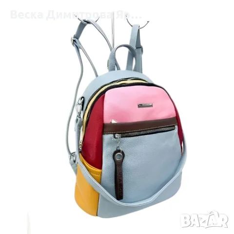 Компактна дамска раница с пъстър дизайн от еко материал, снимка 6 - Чанти - 50198373
