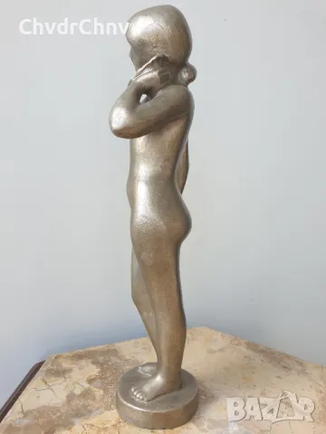 Съветска руска скулптура/метална фигура на гола жена/еротика/статуетка 30см-1кг, снимка 4 - Статуетки - 49232819