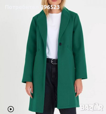 НОВО! Дамско зелено палто М размер