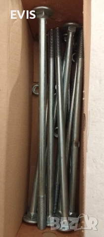 Коларски болтове с гайки – 12x300, DIN 603, поцинковани 20бр. (внос от Германия)