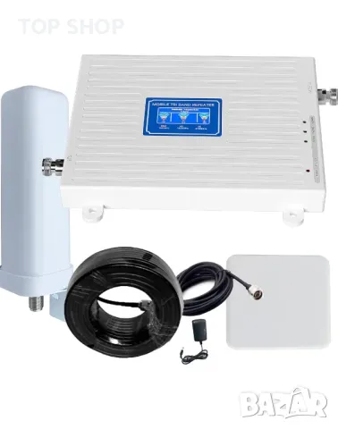 3 бандов GSM Усилвател на клетъчен сигнал 900 1800 2100 MHz Band  Ретранслатор LTE GSM WCDMA
