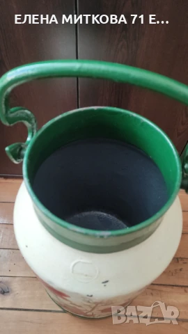 Стар железен гюм за мляко рисуван ръчно, снимка 5 - Други ценни предмети - 50667564