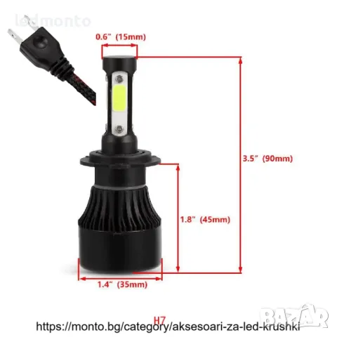 Лед крушки h7 лед крушки h4 лед крушки  , hb3 hb4  - TITANFIRE®  , снимка 9 - Аксесоари и консумативи - 28240082