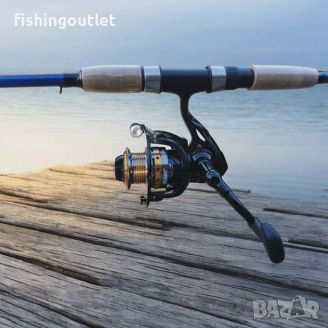 Спининг комплект - въдица 2.40 или 2.70м 10-30гр ,макара 11 лагера, корда и 3 блесни, снимка 2 - Въдици - 52852383