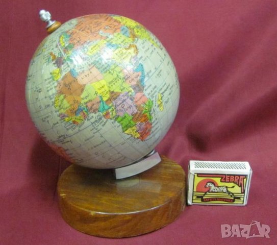 Винтич Мини Глобус с Дървена Поставка, снимка 11 - Антикварни и старинни предмети - 37030930