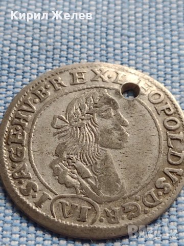Сребърна монета 6 кройцера 1671г. Леополд първи Кремниц Унгария 13689, снимка 2 - Нумизматика и бонистика - 42970900