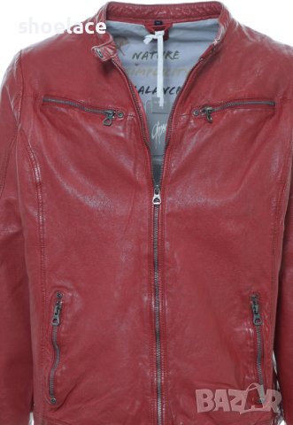 GIPSY мъжко кожена яке червено размер 52, снимка 3 - Якета - 43791598