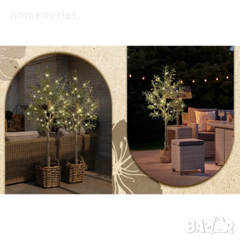 ПРОМОЦИЯ Изкуствено маслиново дърво с енергоспестяващи лед светлини, 183см A-GE23005, снимка 3 - Изкуствени цветя - 50948888