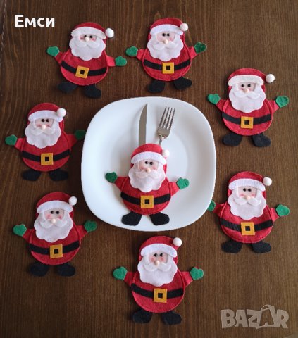 Коледен калъф/джоб за прибори или лакомства, снимка 2 - Декорация за дома - 43236824