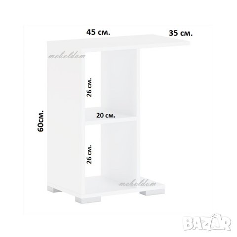 Помощна маса 45/35/60см. с рафт на крака(код-1972), снимка 9 - Маси - 40457856