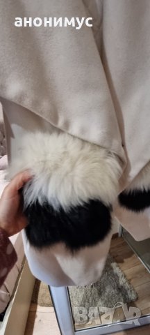 Бяло палтенце с лисица, снимка 2 - Палта, манта - 34813042