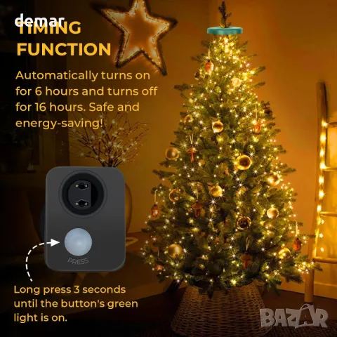 Лампи за коледно дърво Laybasic с пръстен, 1,75 м x 16 нишки 400 LED, снимка 3 - Декорация за дома - 47979731