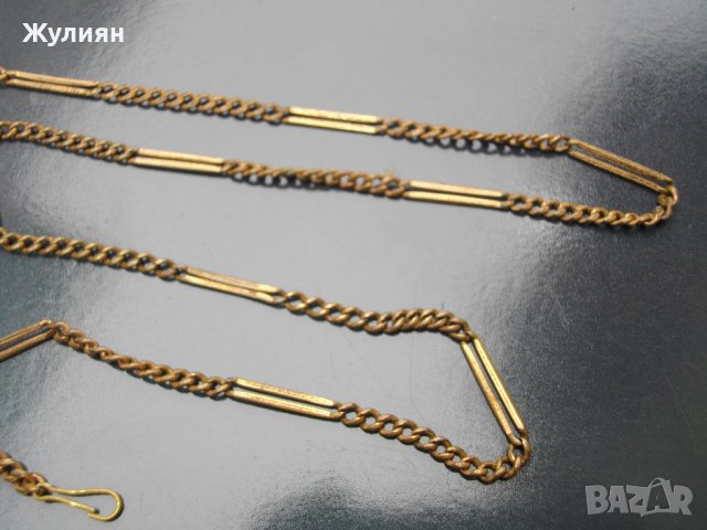 СТАР ПОЗЛАТЕН КЮСТЕК ЗА ДЖОБЕН ЧАСОВНИК, снимка 4 - Антикварни и старинни предмети - 40697065