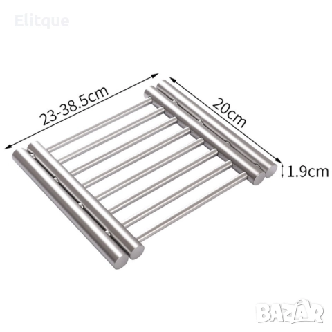 Разтегателна поставка за горещи съдове от ИНОКС, 22X20 см, разтягаща се до 37 см, снимка 10 - Други стоки за дома - 52903329