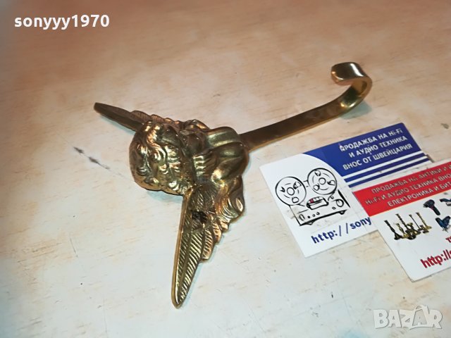 златен ангел-внос швеция-мед/месинг 0606211720, снимка 5 - Антикварни и старинни предмети - 33123426