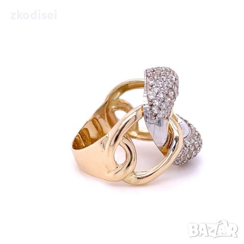 Златен дамски пръстен 9,24гр. размер:61 14кр. проба:585 модел:21870-6, снимка 2 - Пръстени - 44002449