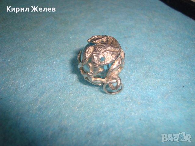 СТАР ПОСРЕБРЕН КРИСТАЛЕН БЕЛ ЕПОК АРТ ПЕНДАНТ МЕДАЛЬОН с ВЕНЕЦИАНСКО СТЪКЛО ТОПЧЕ МУРАНО 20806, снимка 8 - Антикварни и старинни предмети - 35642405