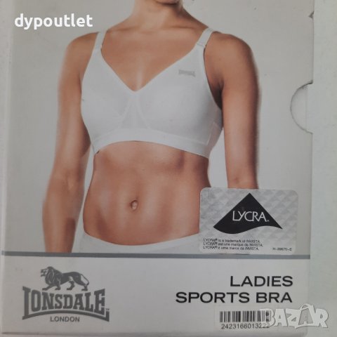 lonsdale - Дамски спортен сутиен Sports Bra, Бял, размер - 32 C . 