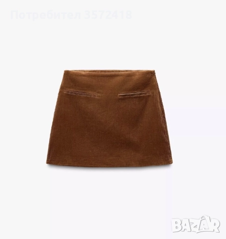 ZARA мини пола от рипсенo кадифе