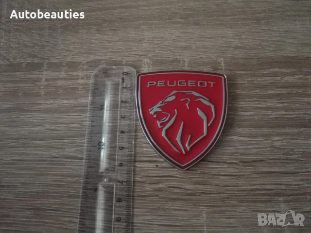 металнa емблема Peugeot червено със сребристо, снимка 2 - Аксесоари и консумативи - 51211581