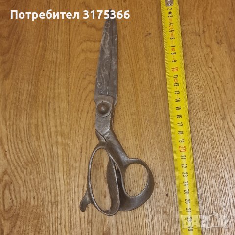 Стара абаджийска ножица с сребърни  набивки , снимка 2 - Антикварни и старинни предмети - 44119960