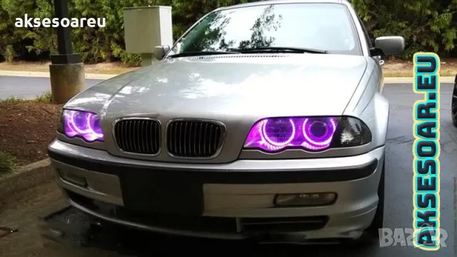 Ангелски очи многоцветни RGB LED Фарове Angel Eyes DRL за кола пръстени 2x131 и 2x146 mm рингове , снимка 6 - Аксесоари и консумативи - 48038627