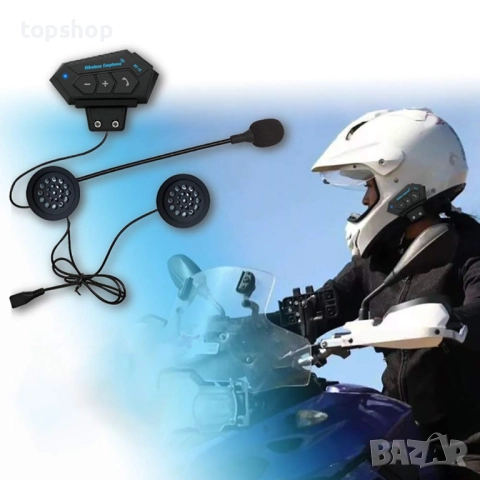 Интерком за 6 човека, комуникационна система за мотоциклети, с безжични слушалки, BT-12 с Bluetooth , снимка 4 - Аксесоари и консумативи - 52034286