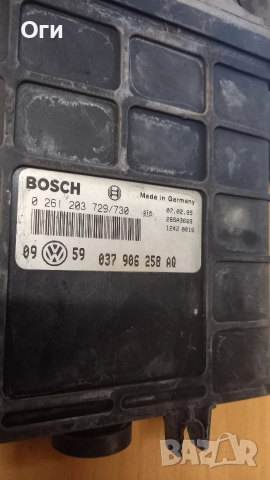 Компютър за Фолксваген Голф 3 1.6 101к.с. 037 906 258 AQ / 0 261 203 729/730, снимка 2 - Части - 52929800
