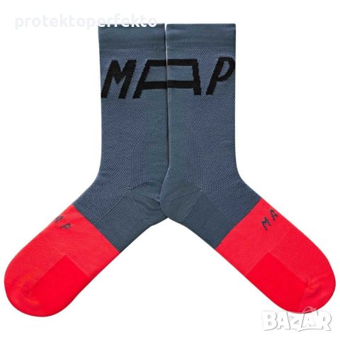 Чорапи за колоездене MAAP сиви с червено, снимка 4 - Спортна екипировка - 43506831