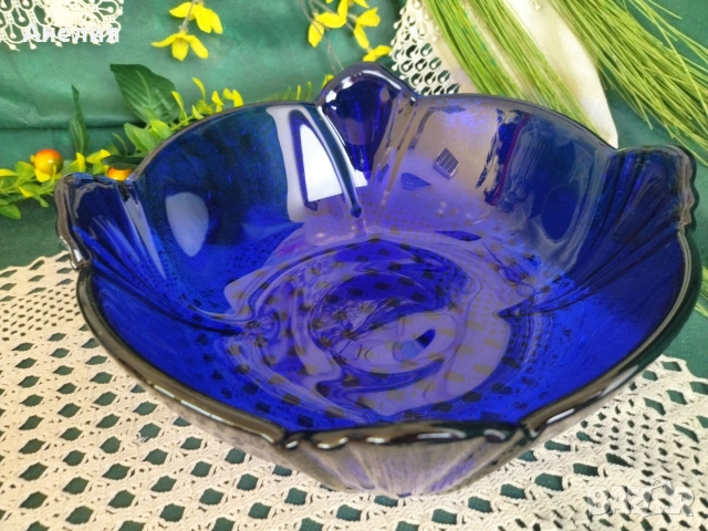 Купа кобалт, снимка 2 - Чинии - 52800493