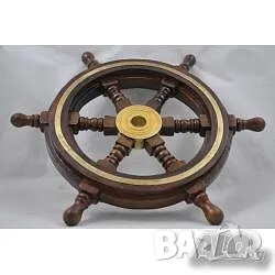 403 Корабен рул,щурвал с месингов ринг., снимка 2 - Антикварни и старинни предмети - 50098098