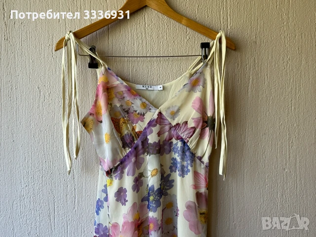 Дълга рокля на цветя Na-KD, снимка 5 - Рокли - 51121826