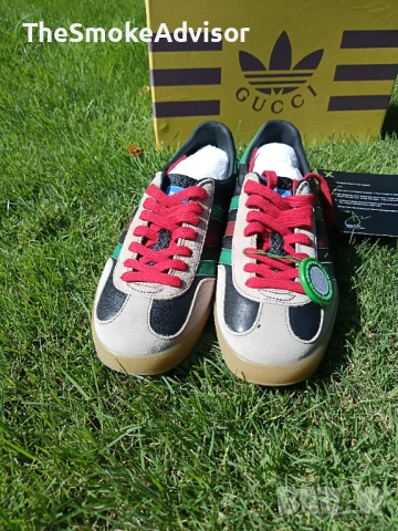 Обувки Adidas x Gucci Gazelle Black Green Red, снимка 2 - Маратонки - 51963461