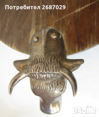  стар дървен поднос дъска метални глава крака опашка рога бик, снимка 2 - Други стоки за дома - 28947123